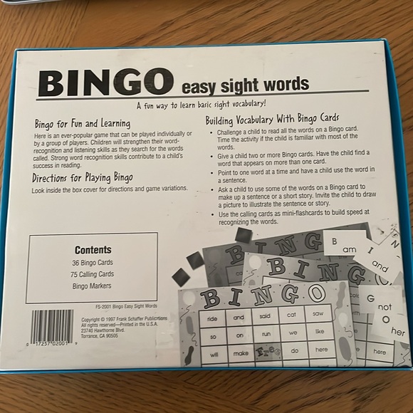 Bingo Easy Sight Words A Fun Way to Build Beginning Word Recognition Skills - Picture 2 of 2